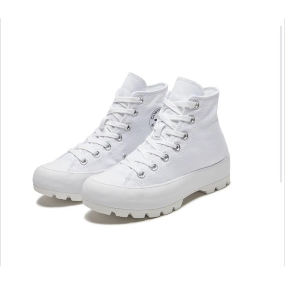 Converse CTAS Lugged Hi White Canvas Platform Sneakers 565902C Womens 9.5